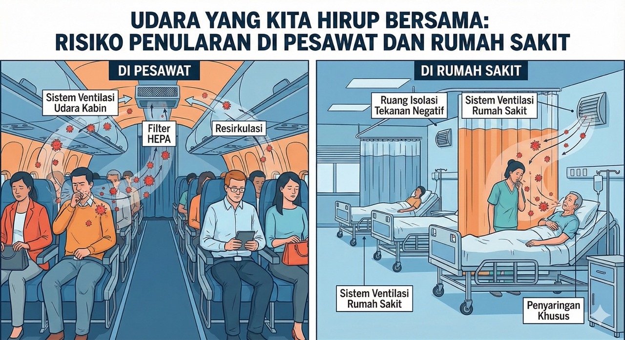 Udara yang Kita Hirup Bersama: Risiko Penularan di Pesawat dan Rumah Sakit